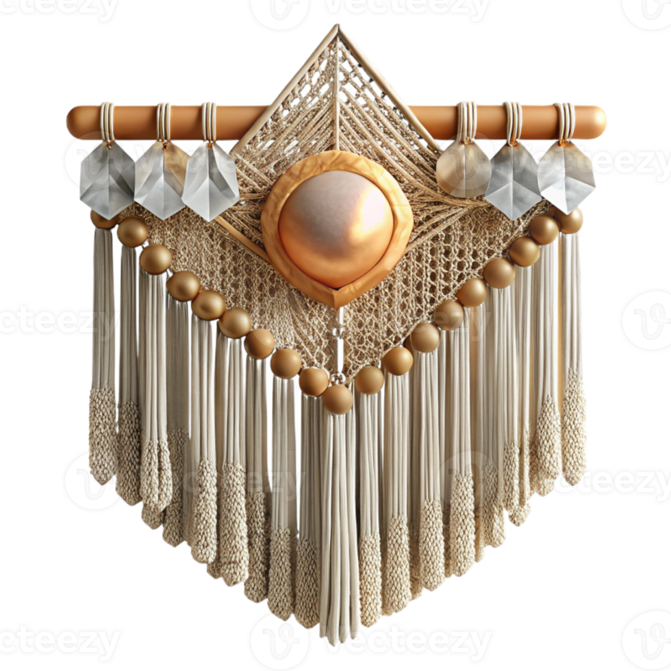 elegant contemporary Boho Macrame Wall Hanging Isolated Home Decor Element exclusive png