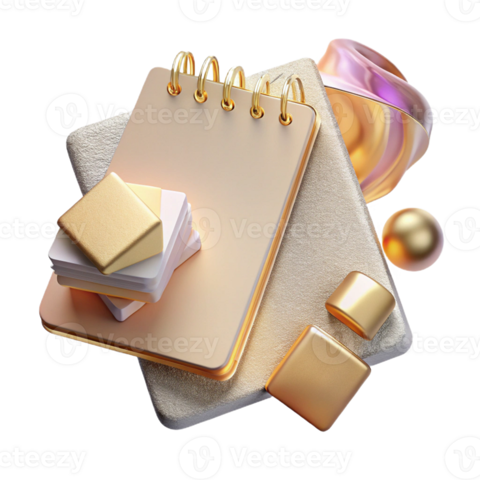 extraordinary artistic Branding Mockup Notepad and Sticky Notes Isolated detailed png