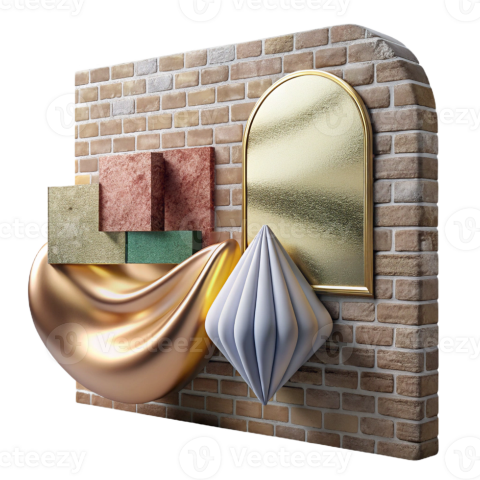 dramatic traditional Branding Mockup on Brick Wall Cutout for Industrial Look authentic png