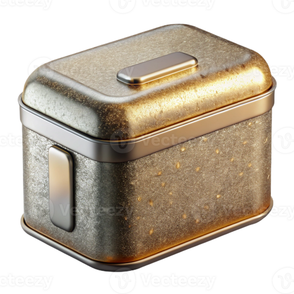 serene abstract Bread Box gold Storage Container Isolated Kitchen Countertop original png