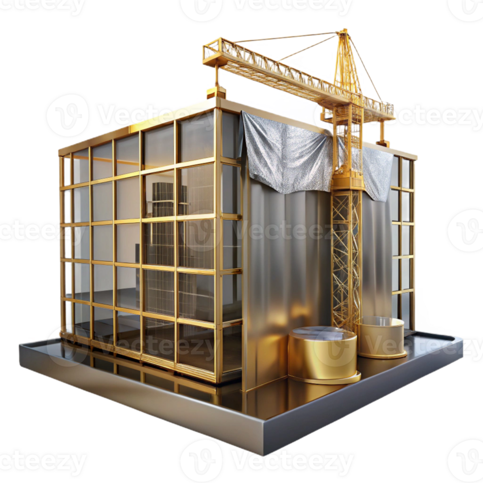 elegant classic Building Under Construction Crane Silhouette Isolated Urban Development original png