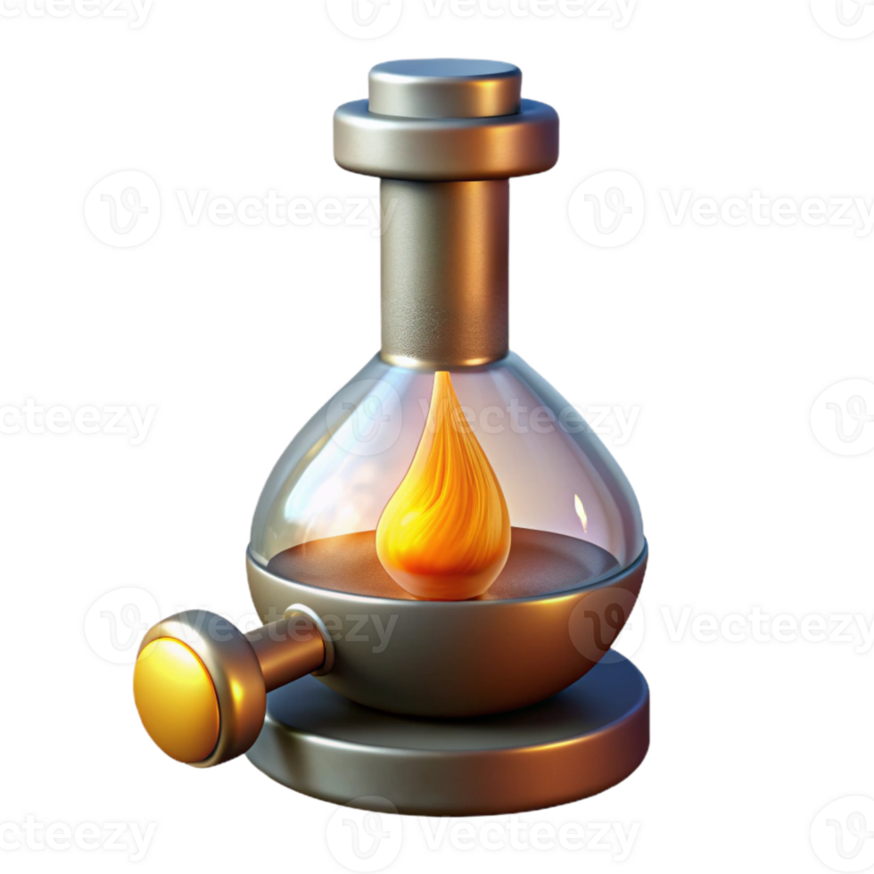 stunning minimalist Bunsen Burner Cutout with Flame for Chemistry Illustrations authentic png