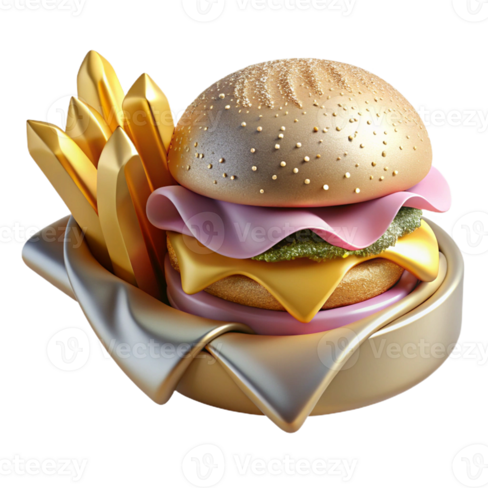 serene contemporary Burger and Fries Fast Food Transparent for Takeaway Menus authentic png
