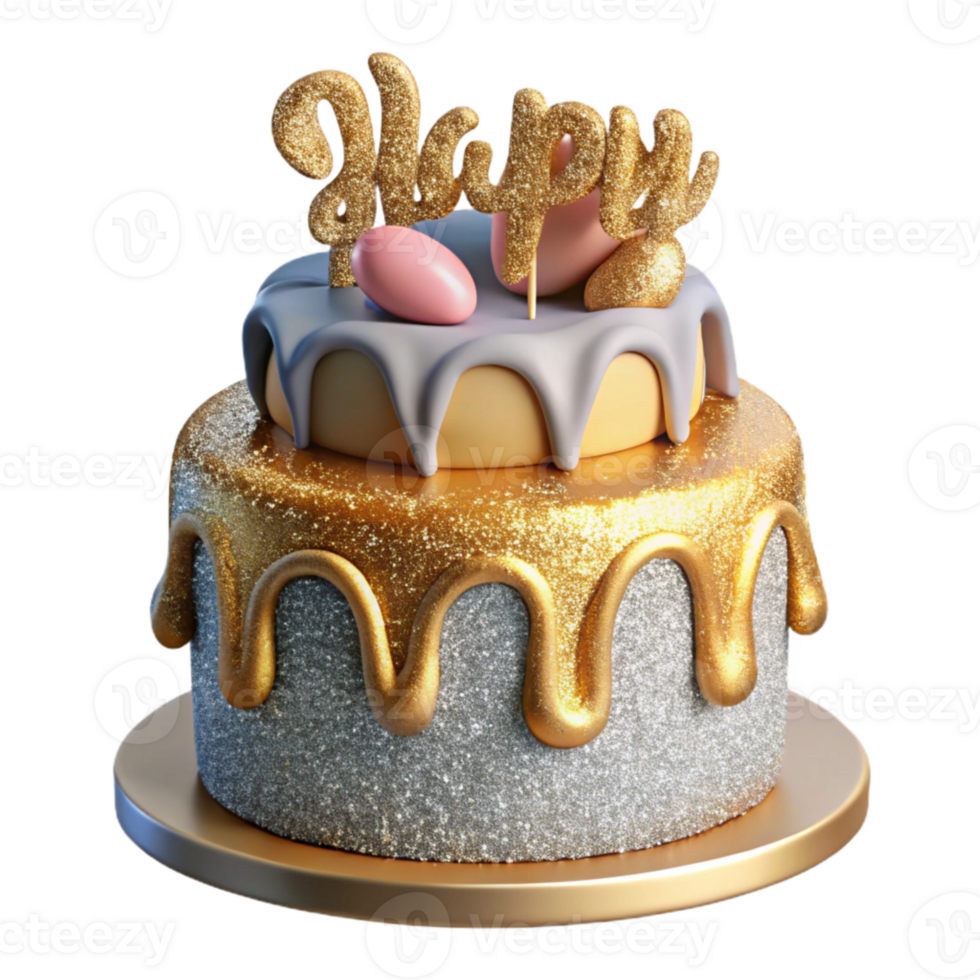 stunning traditional Cake Topper Happy Birthday Text Isolated genuine png