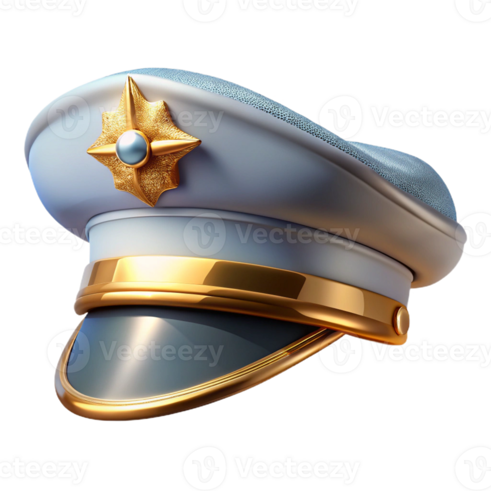 serene modern Captain Hat Transparent Background for Nautical Branding high quality png