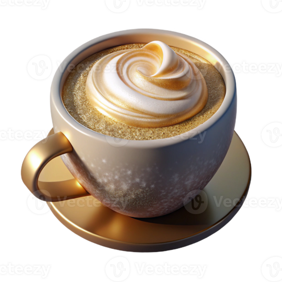 beautiful modern Cappuccino with Foam Art Transparent for Coffee Lovers professional png