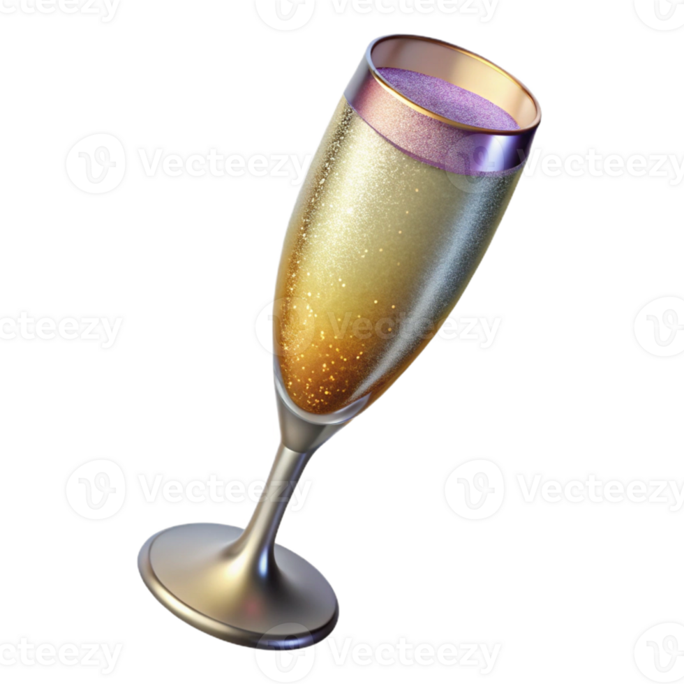 beautiful abstract Champagne Flute Sparkling Wine Celebration Isolated for Party Supplies authentic png