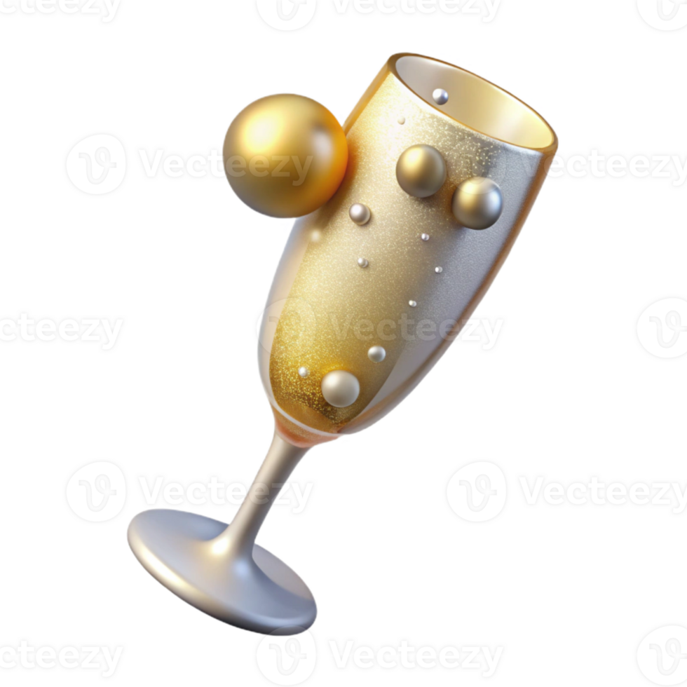 stunning modern Champagne Flute with Bubbles Cutout for Celebration Menus authentic png
