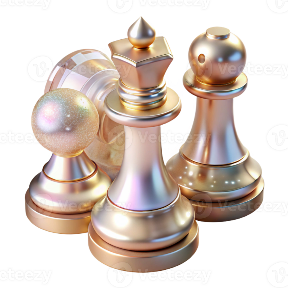 stunning modern Chess Pieces Strategy Game Transparent for Logic Skills professional png