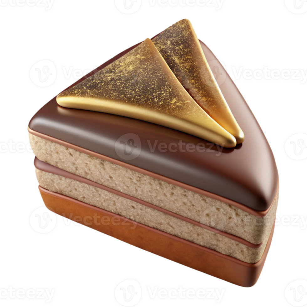 extraordinary creative Chocolate Cake Slice with Frosting Transparent for Birthday Celebrations professional png