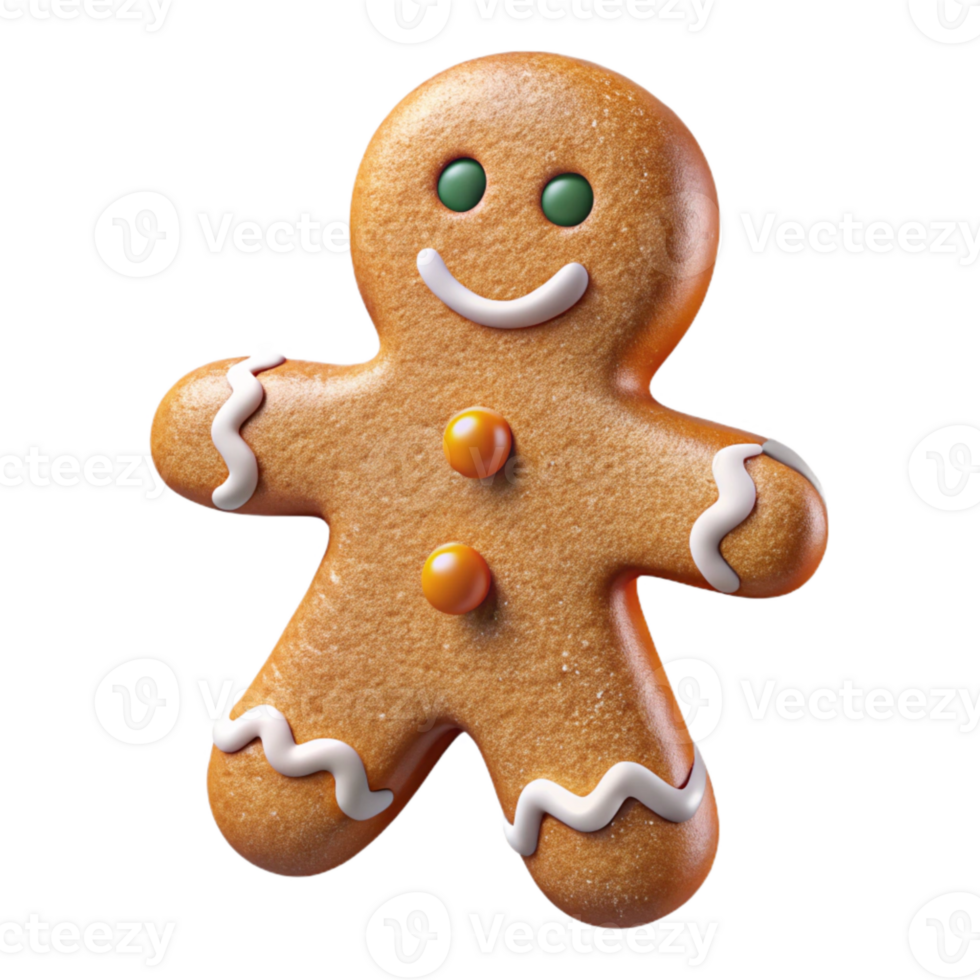 extraordinary classic Christmas Gingerbread Man Cookie Isolated for Holiday Baking authentic png
