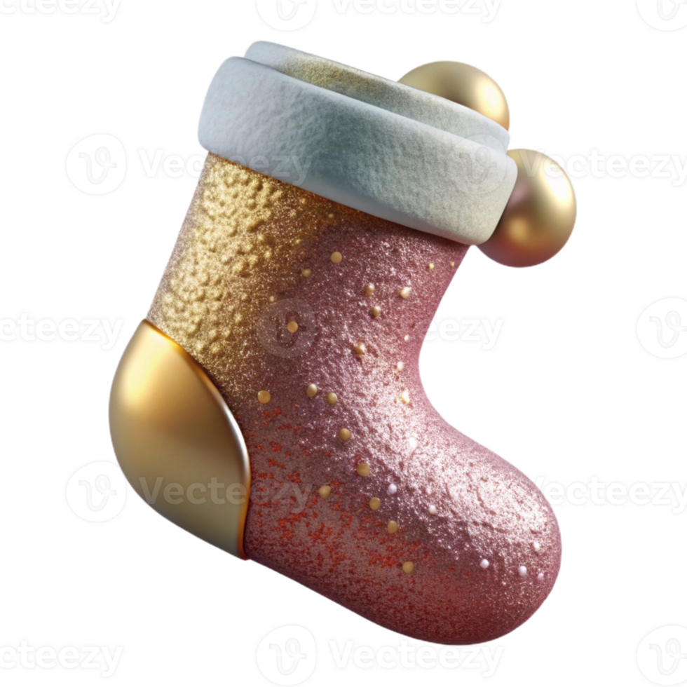 beautiful creative Christmas Stocking Festive Decor Isolated premium png