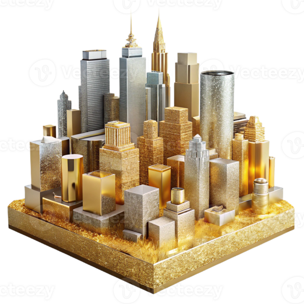 stunning rustic City Skyline Buildings Skyscrapers Transparent Background original png