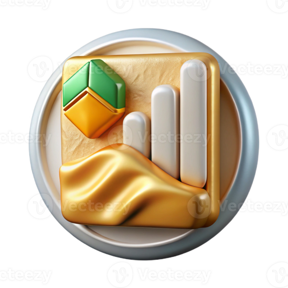stunning vintage Clean Chart Graph Icon Isolated for Data Analysis genuine png