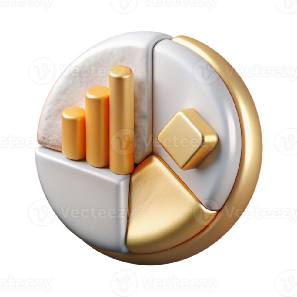 vibrant modern Clean Chart Graph Icon Isolated for Data Analysis png