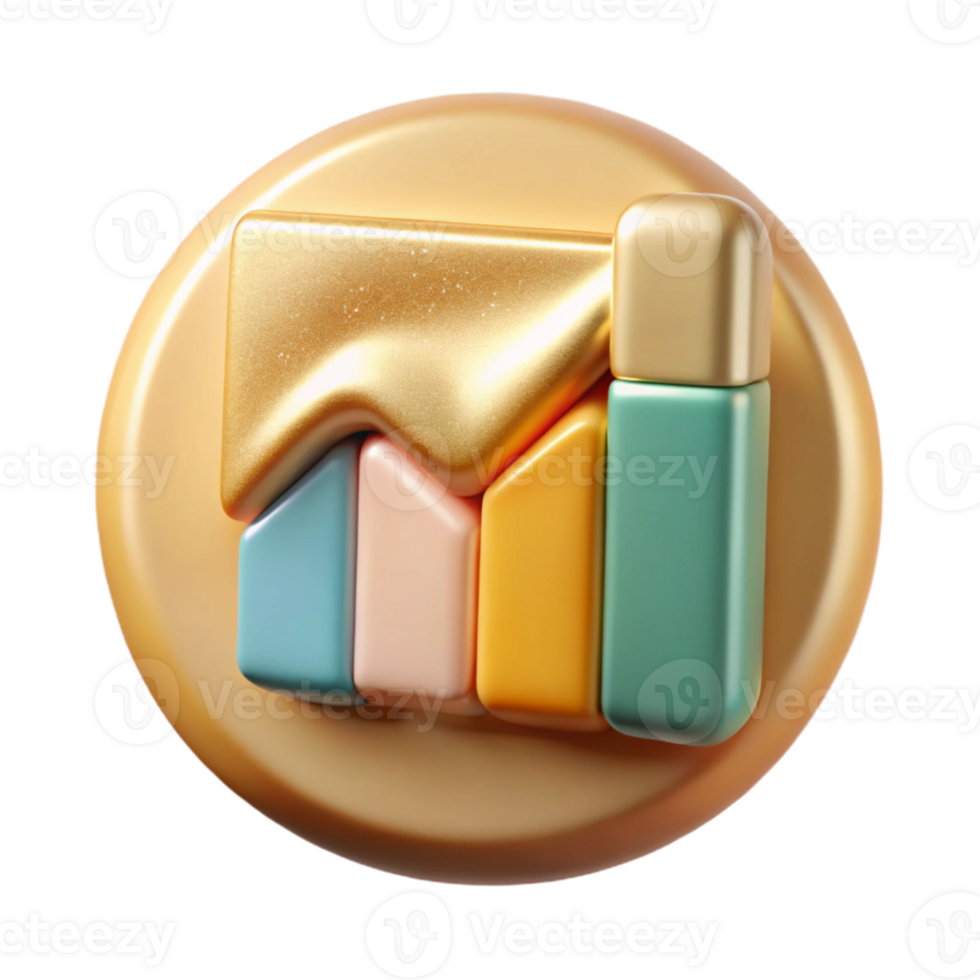 stunning creative Clean Chart Graph Icon Isolated for Data Analysis png