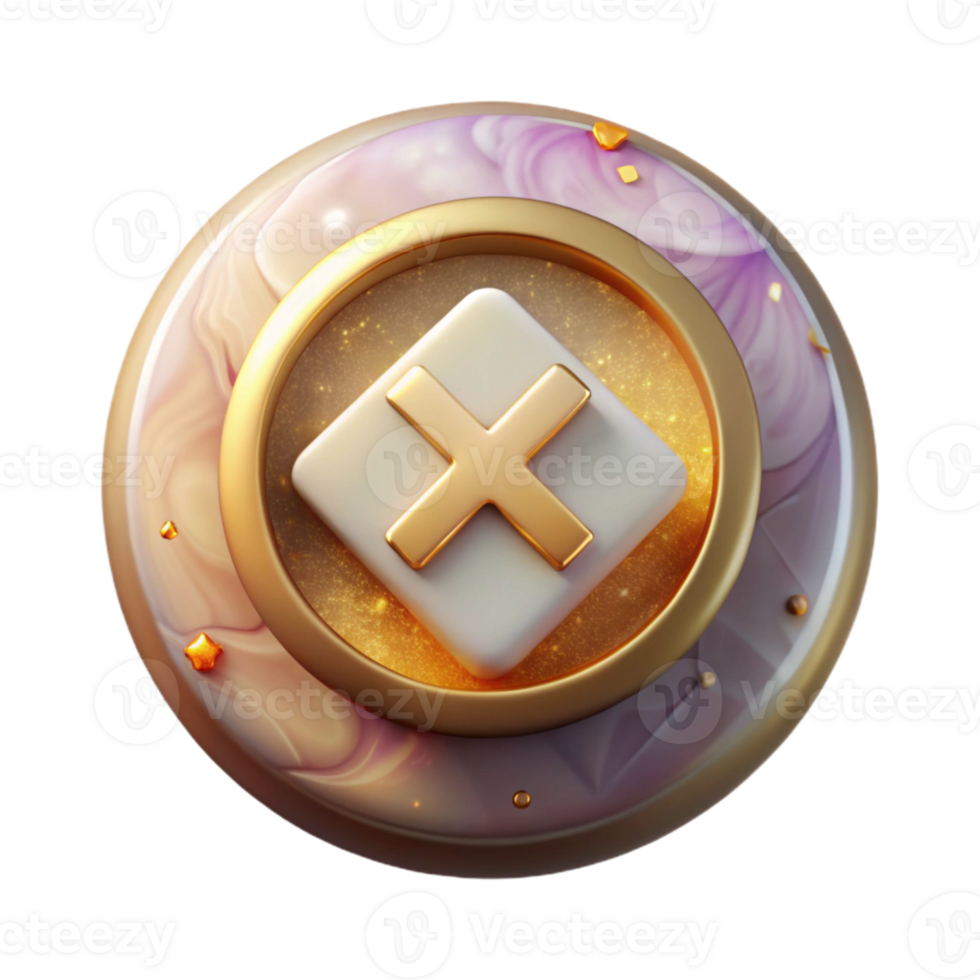 serene rustic Close Button Icon Transparent for App Interfaces premium png