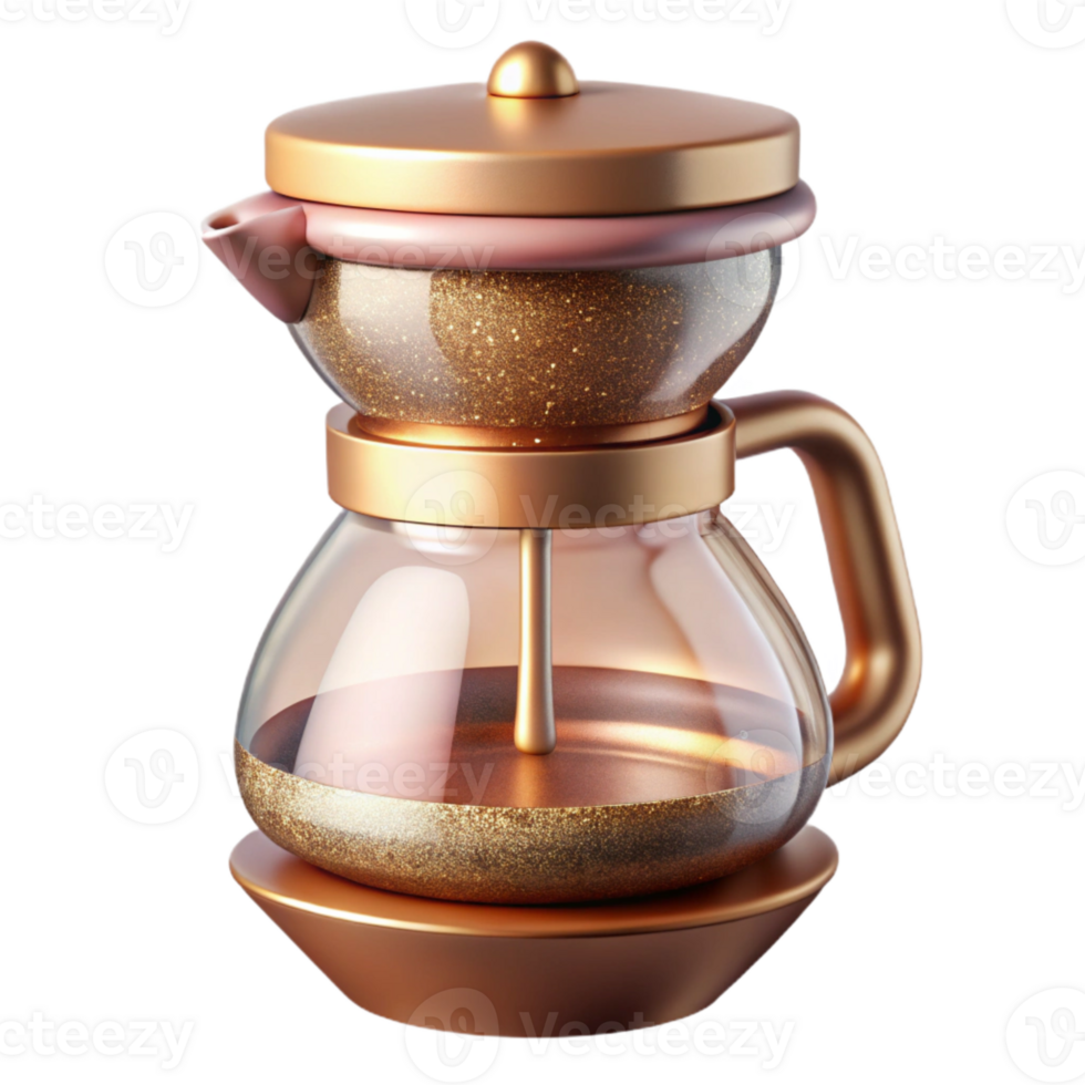 serene artistic Coffee Maker Brewing Coffee Cutout for Kitchen Appliance Ads genuine png