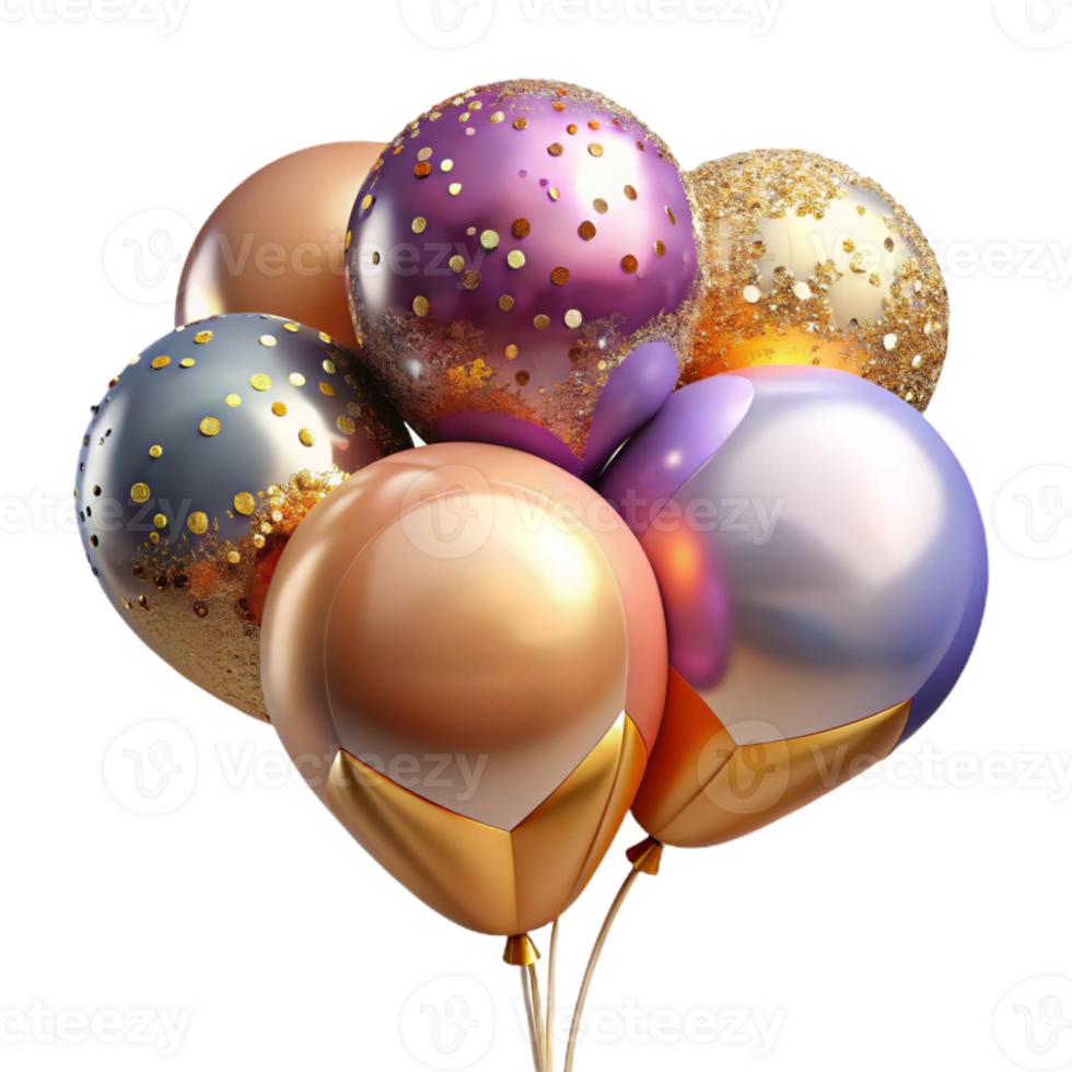 wonderful rustic Colorful Balloons Birthday Celebration Cutout genuine png