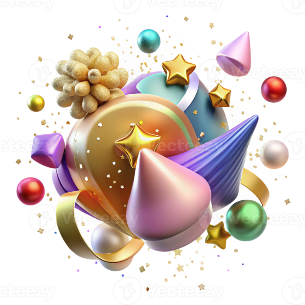 extraordinary abstract Colorful Confetti Birthday Background Isolated png