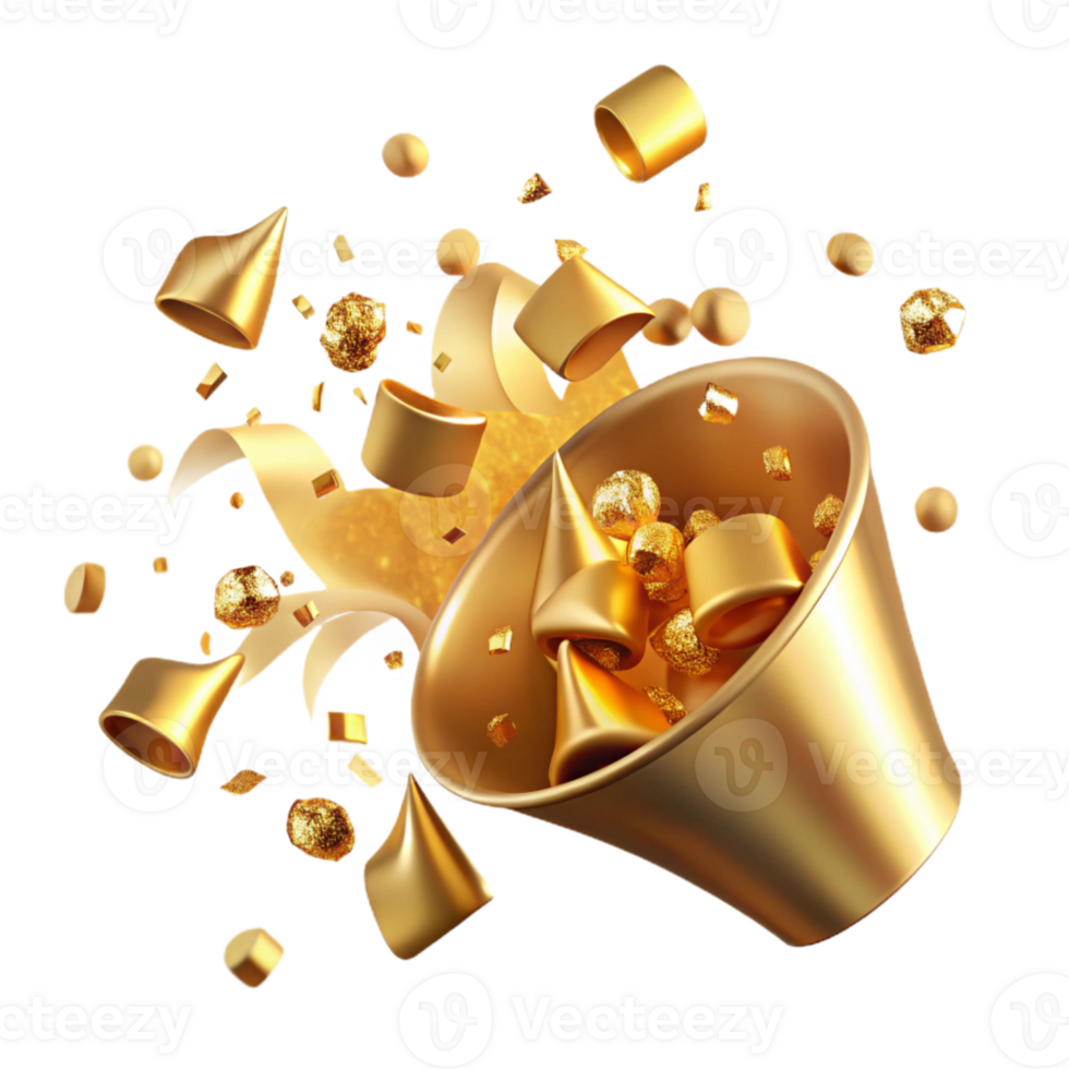 impressive minimalist Confetti Falling Celebration Gold Isolated for Party Decorations png