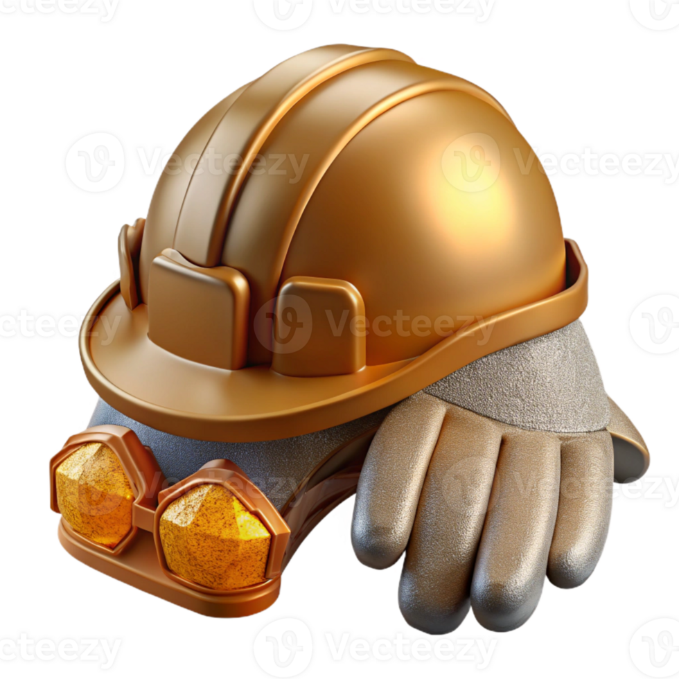 extraordinary abstract Construction Worker Helmet and Gloves Transparent Safety Gear high resolution png