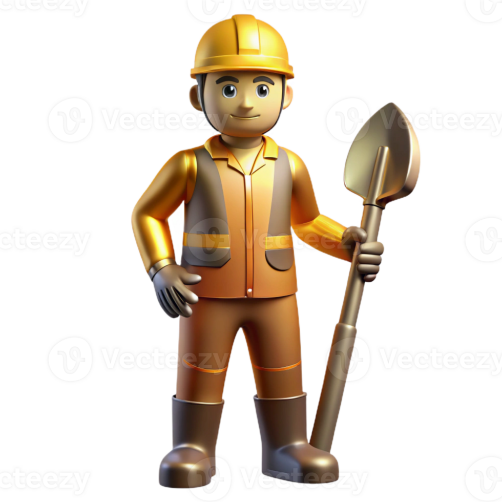 extraordinary traditional Construction Worker with Shovel Silhouette Transparent Building Process original png