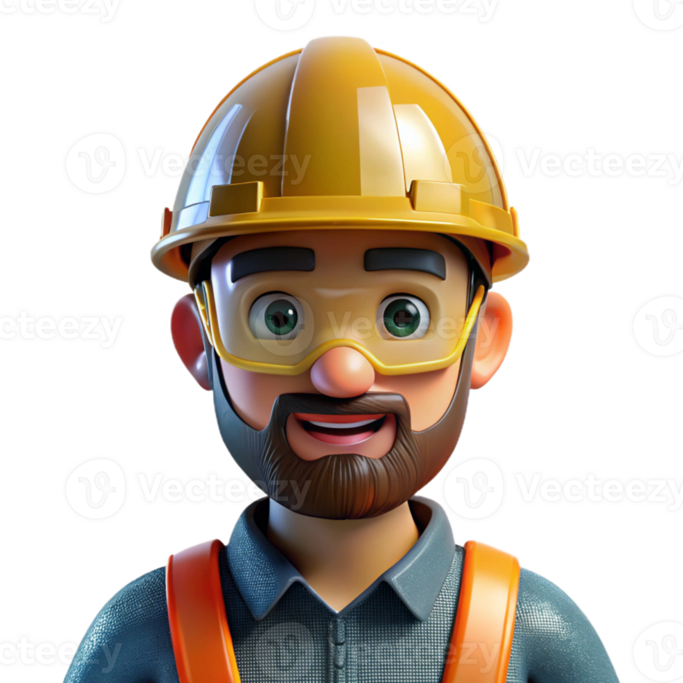 vibrant creative Construction Worker Wearing Hard Hat Transparent Safety Gear genuine png