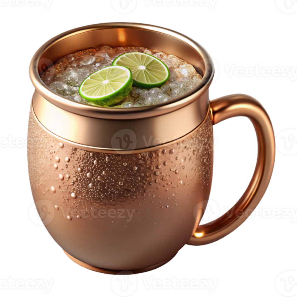 serene artistic Copper Mug Moscow Mule Cocktail Transparent for Trendy Bars authentic png