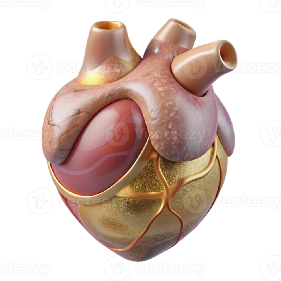 impressive rustic Cross Section of Human Heart Transparent Cardiology Study professional png