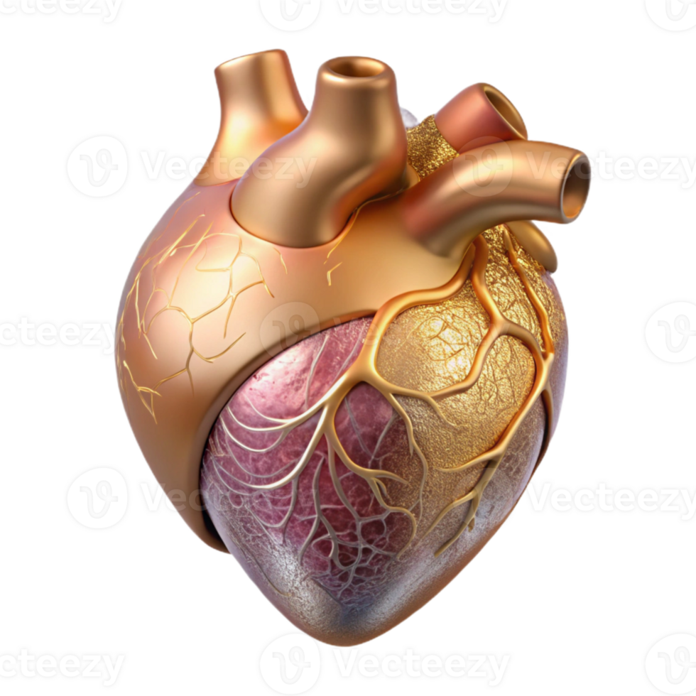 stunning abstract Cross Section of Human Heart Transparent Cardiology Study professional png