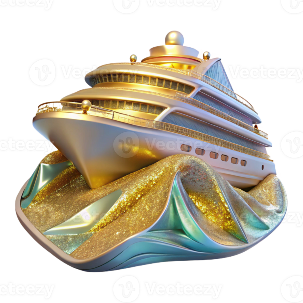 magnificent artistic Cruise Ship on Horizon Transparent for Vacation Dreams authentic png