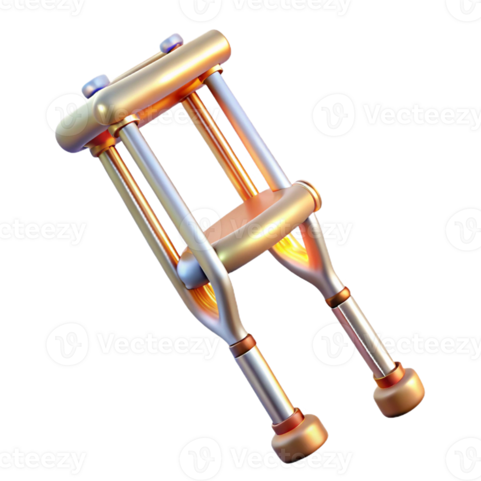 beautiful creative Crutches Medical Support Device Isolated Injury Recovery authentic png