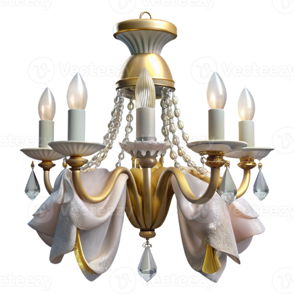 dramatic modern Crystal Chandelier Elegant Wedding Decor Isolated authentic png