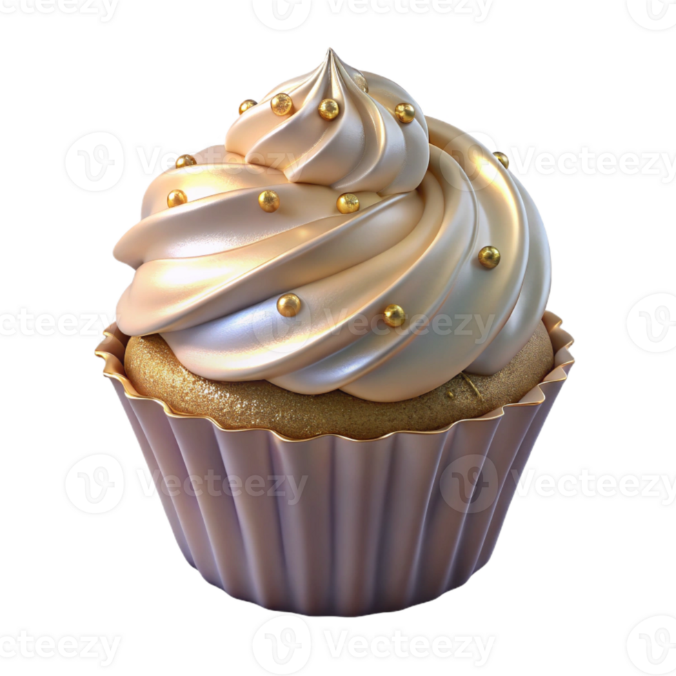 impressive vintage Cupcake Vanilla Frosting Dessert Isolated for Party Invitations authentic png