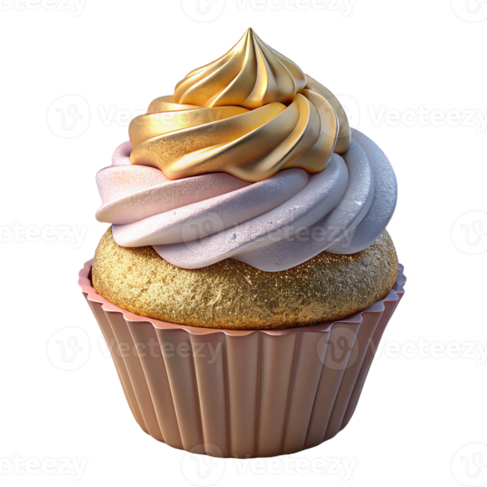 impressive artistic Cupcake Vanilla Frosting Dessert Isolated for Party Invitations high resolution png