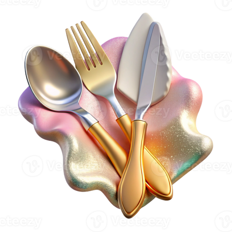 beautiful vintage Cutlery Fork Knife Spoon Silverware Isolated for Dining professional png