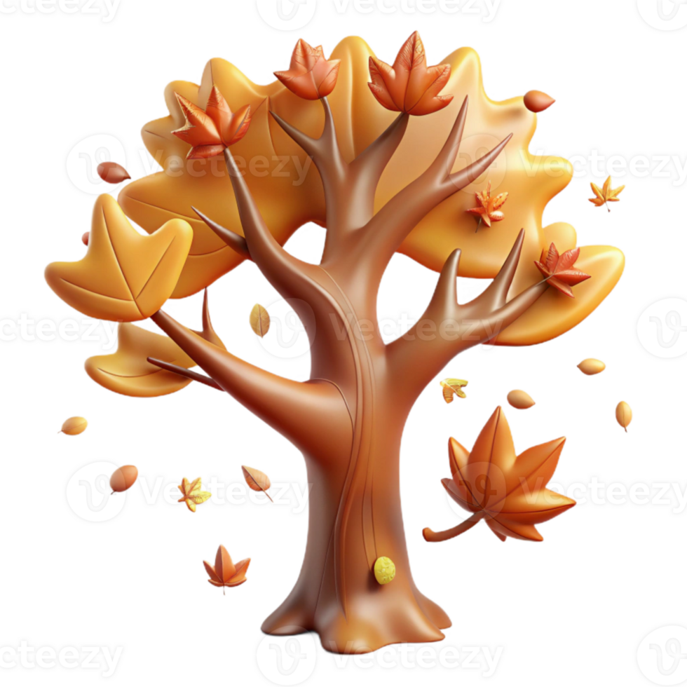 extraordinary classic Cutout Autumn Tree with Falling Leaves for Fall Graphics original png