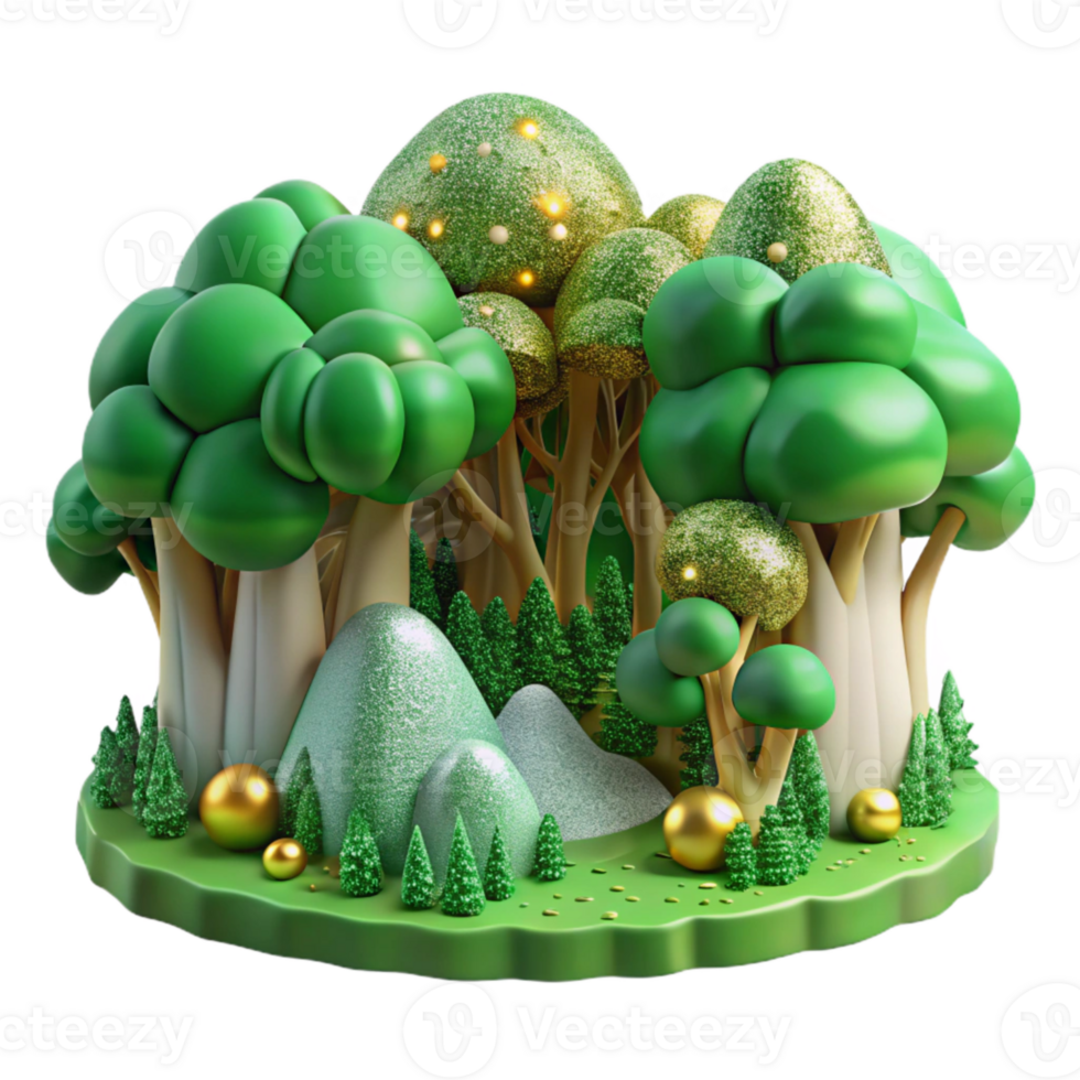 extraordinary abstract Cutout Lush Green Forest Scene for Ecology Projects original png
