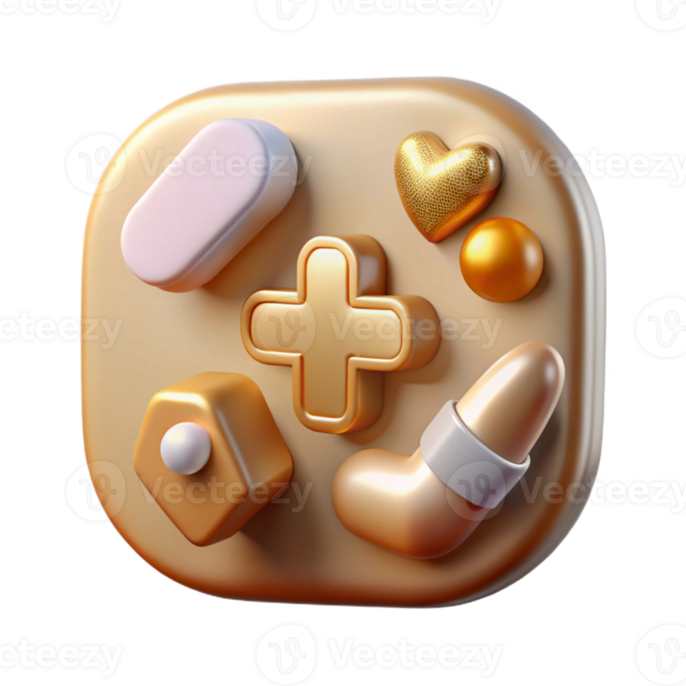 elegant rustic Digital Health Icon Set Transparent for Telemedicine high resolution png