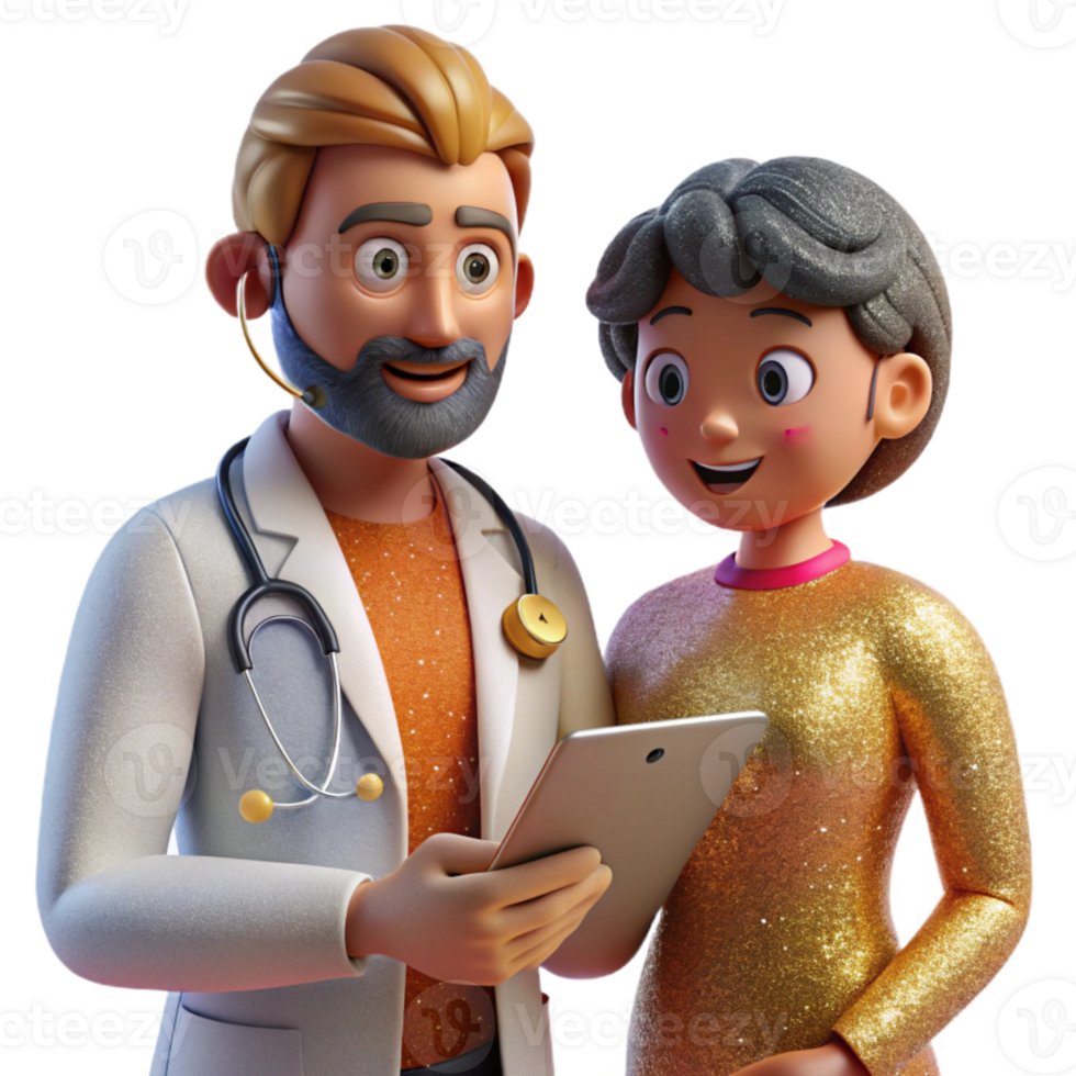 dramatic modern Doctor Examining Patient Transparent for Medical Illustrations high resolution png