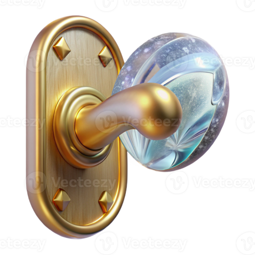 vibrant vintage Door Handle Isolated for Interior Access Design professional png