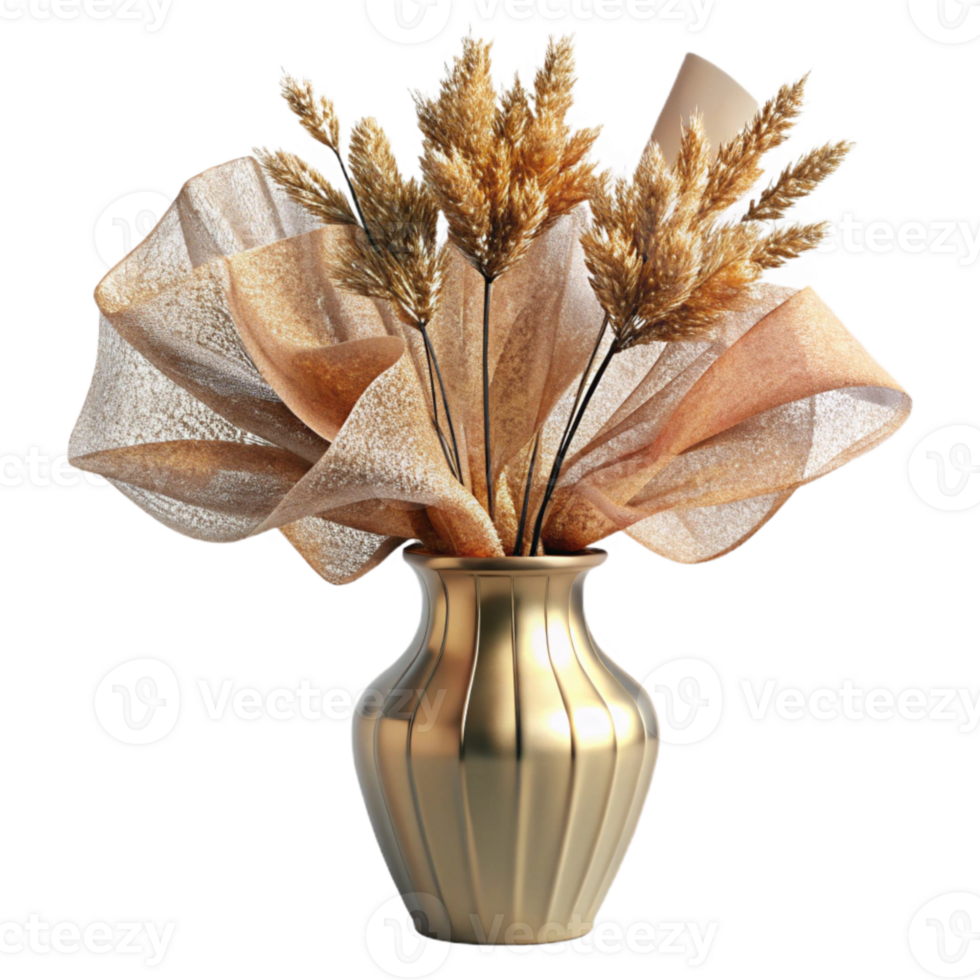 serene creative Dried Flowers in Vase Isolated Rustic Home Decor high quality png