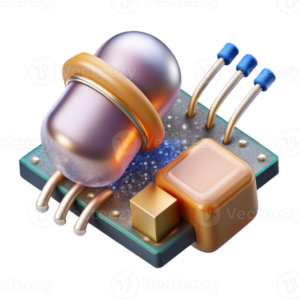 beautiful traditional Electronic Components Resistor Capacitor Transparent for Circuit Design original png