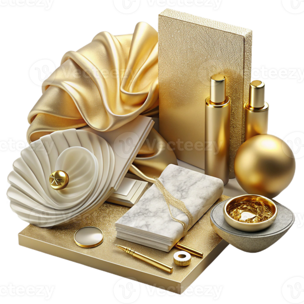 magnificent abstract Elegant Stationery Set Mockup Gold Accents Transparent original png
