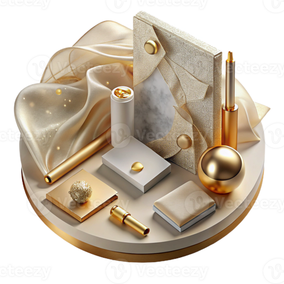 impressive creative Elegant Stationery Set Mockup Gold Accents Transparent genuine png