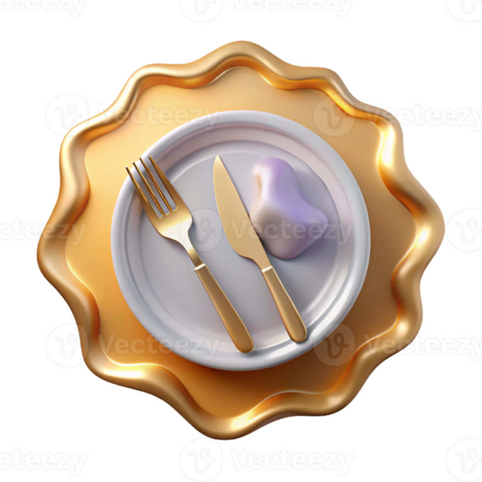 elegant artistic Empty Plate with Fork and Knife Cutout for Menu Templates png