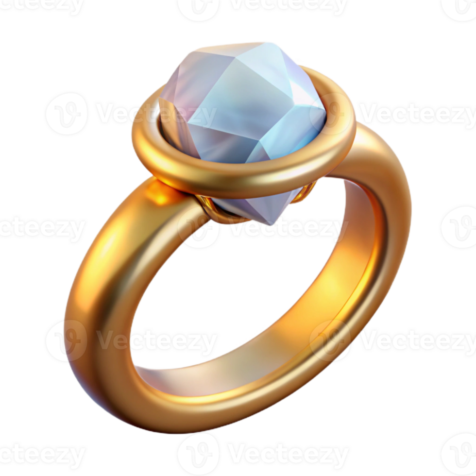 elegant minimalist Engagement Ring Diamond Solitaire Gold Band Isolated original png