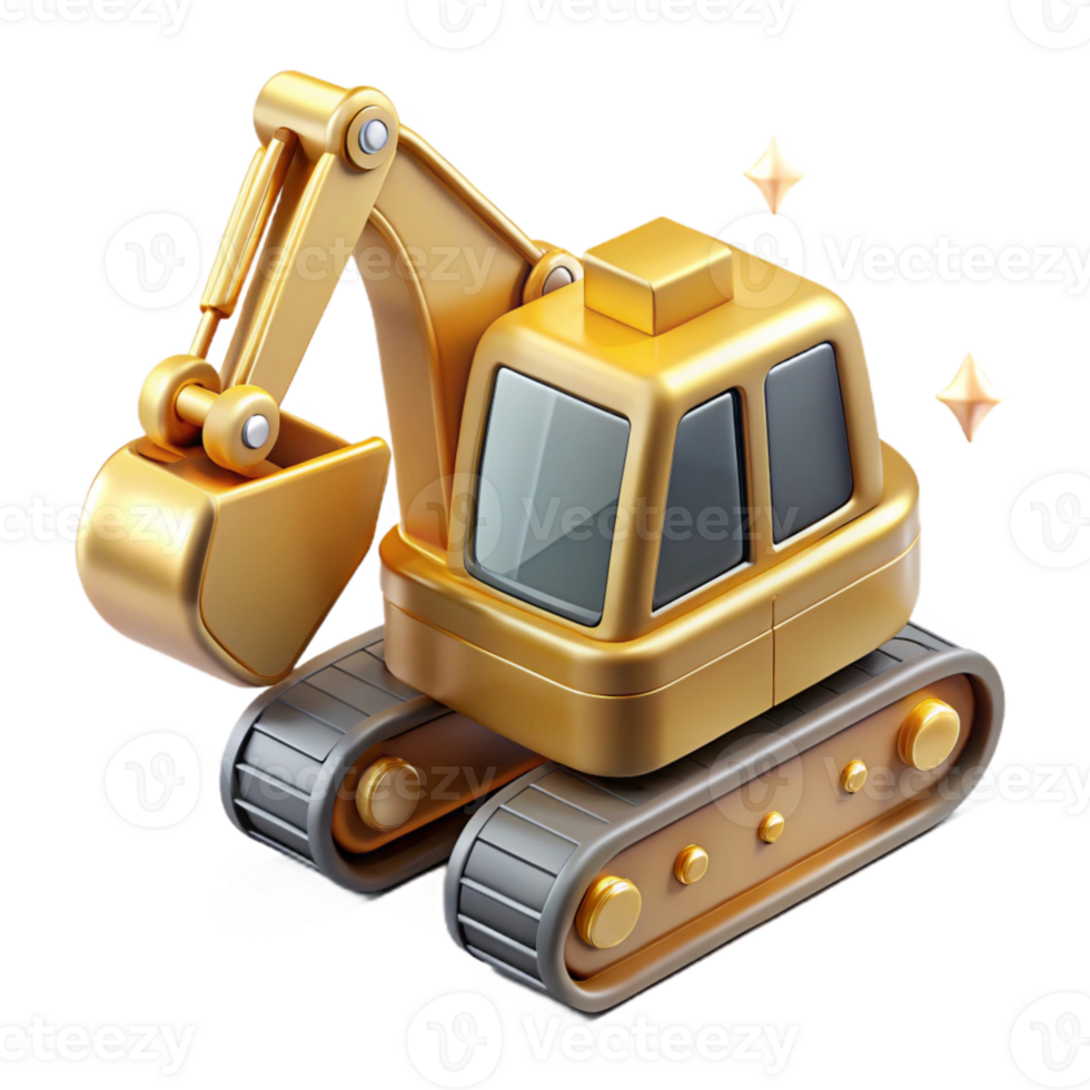 elegant minimalist Excavator Icon Heavy Equipment Transparent for Mining Operations detailed png