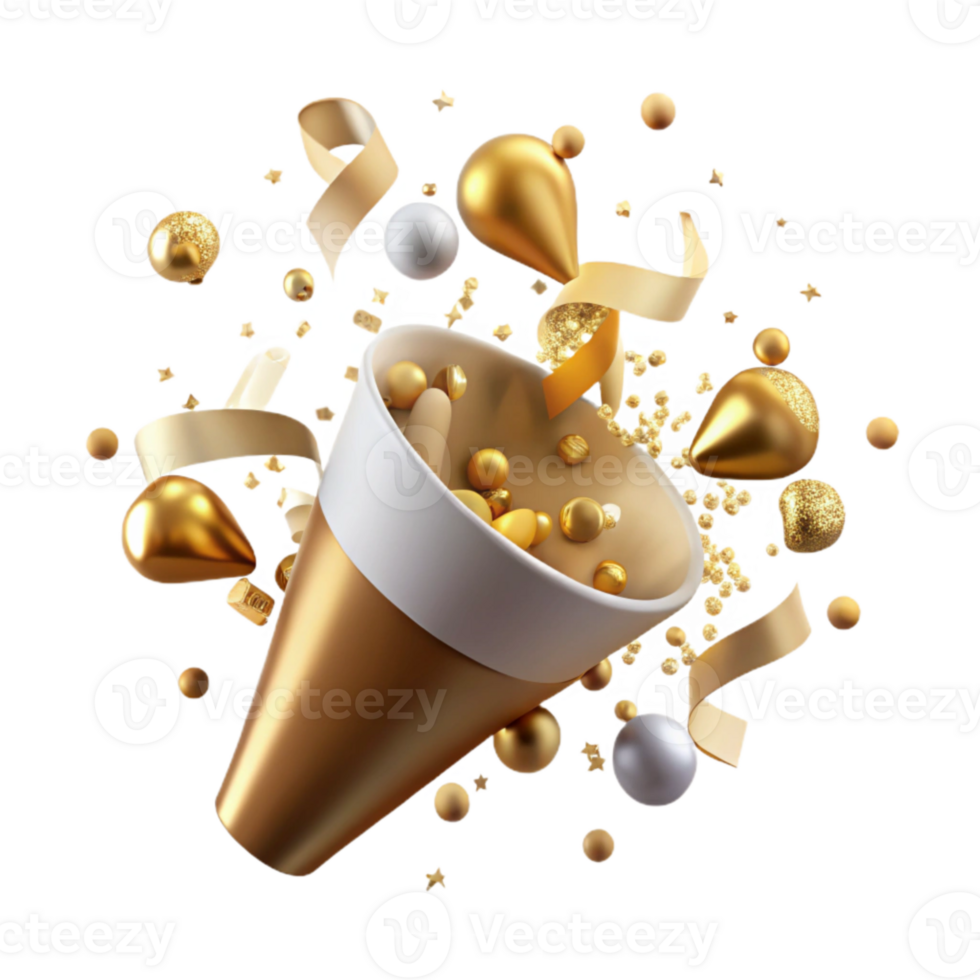 serene contemporary Festive Anniversary Confetti Explosion Isolated authentic png